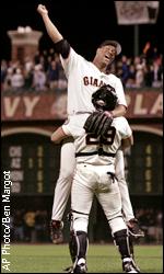 Livan Hernandez and Bobby Estalella