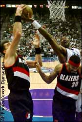 Arvydas Sabonis, Karl Malone and Rasheed Wallace